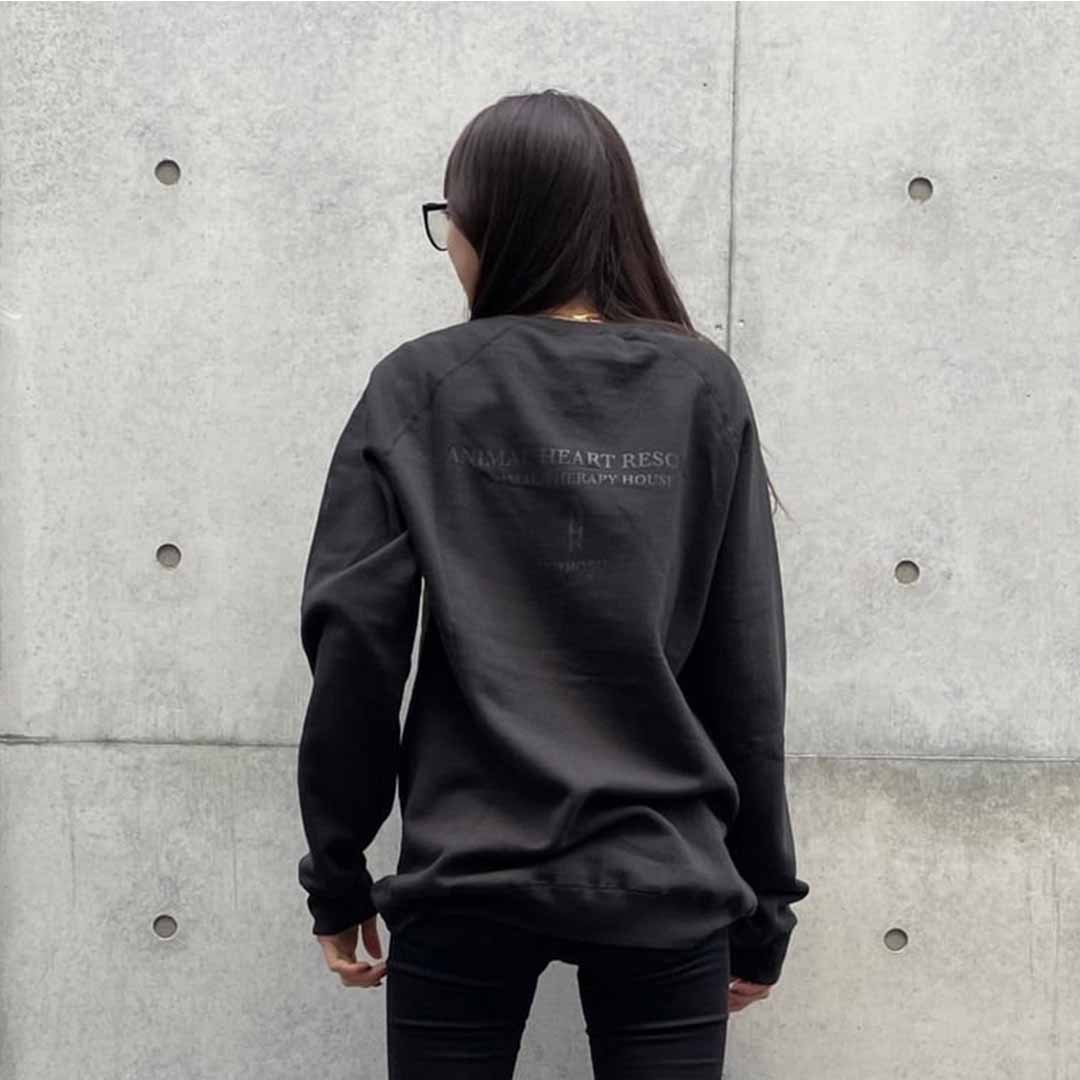 AHR✕HOSU オリジナル クルーネックスウェット BLACK
